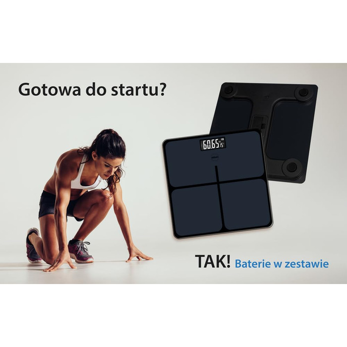 Електронні ваги Eldom GWO270 – ваги для людей з LED-дисплеєм, високою точністю, вимірюванням температури, 50 г точності, загартоване скло, антиковзаюча поверхня, автоматичне вмикання/вимикання, до 180 кг, 26 x 26 см