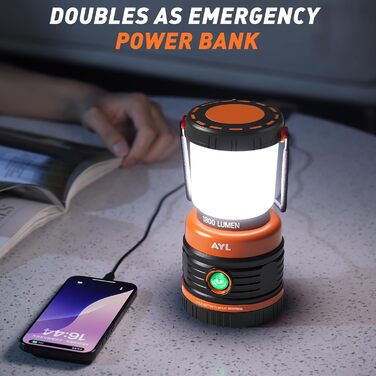 Ліхтар кемпінговий AYL LED 1800 LM з Power Bank 4400 mAh - 4 режими, водонепроникний IP44, для походу та надзвичайних ситуацій