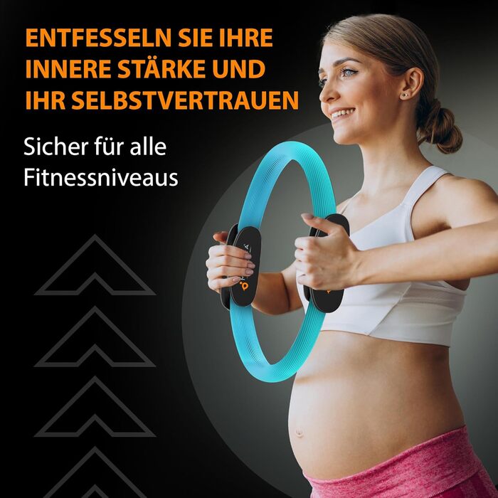 Кільце для пілатесу MANTRA SPORTS: тренажер для м'язів тазового дна, для дому, тренажер для стегон та ніг, турецький колір (для зросту 150-175 см)