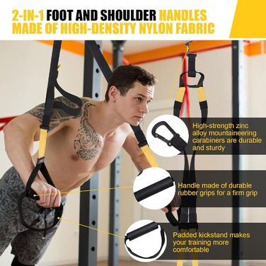 Слінг-тренажер для комплексних тренувань вдома - повний комплект з сумкою та інструкцією, жовтий