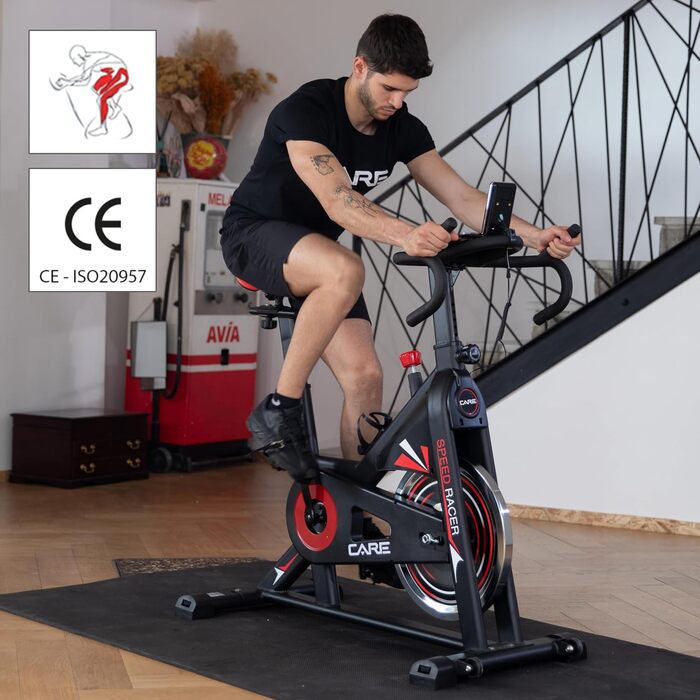 Професійний велотренажер CARE FITNESS Speed Racer, 12 кг, фільцева гальмівна система, 6 функцій, для дому та залу