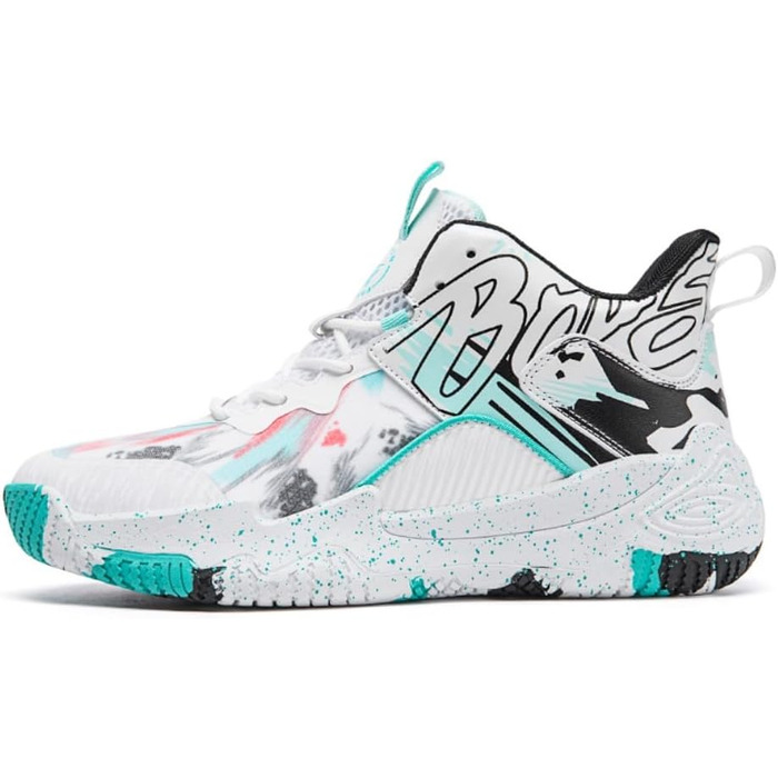 Кросівки баскетбольні для чоловіків та жінок, спортивне взуття, кросівки для ходьби, легкі, неслизькі, зносостійкі, біло-чорні, 38 EU, вузька колодка