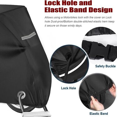 Водонепроникний чохол на мотоцикл та скутер 210D, захисний UV-стійкий тент для зберігання мотоцикла на вулиці, зимовий, 245x105x125 см