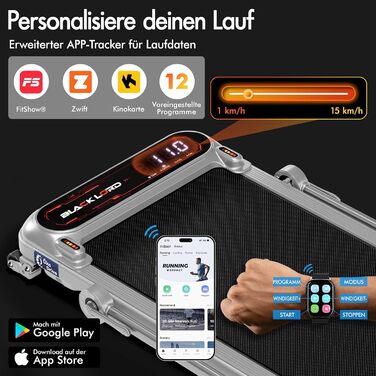 Електричний біговий тренажер BLACK LORD з нахилом 9%, 3.2 PS, Walking Pad 4-в-1 для дому та офісу, 12 програм, динамік, 140 кг