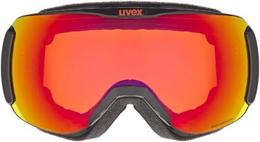 Гірськолижна маска uvex Downhill 2100 CV, чорна, дзеркальна лінза scarlet, colorvision orange (S2)