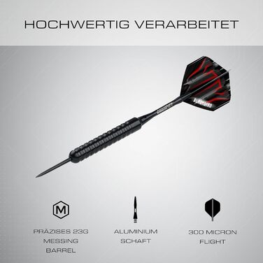 Набір дротиків сталеві Brass 23g з 6 шафтами та пір'ями - професійні дротики для гри