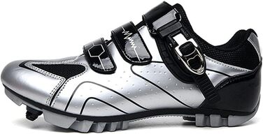 Велосипедні черевики для жінок та чоловіків, MTB, Mountainbike, кросівки, дихаючі, Outdoor, велосипедні, Spin, MTB черевики (44 EU, Срібний)