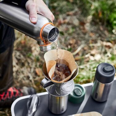 Термос-пляшка BLACK + BLUM 750 мл, вакуумна, нержавіюча сталь, помаранчева, збереження температури до 12 годин гарячого і 24 години холодного, 100% герметична, BPA-free, сучасний ретро-дизайн