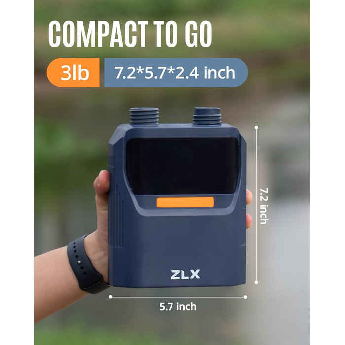 Електричний насос ZLX для SUP, каяків, човнів та наметів. Акумуляторний, 50 PSI