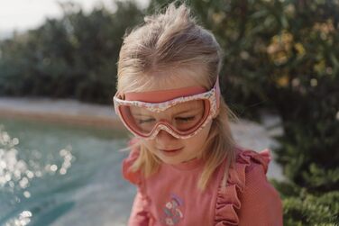 Дитячі окуляри для плавання Little Dutch Dreamy Mermaid рожеві для дівчаток 5-8 років з тканинною стрічкою