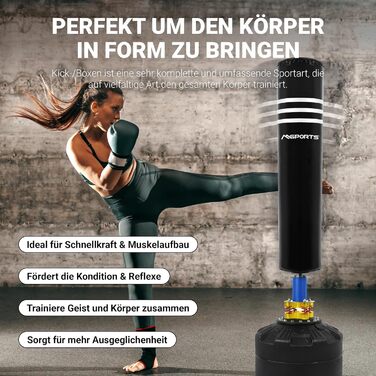 Преміум боксерський мішок MSPORTS для дорослих, стоячий, з вакуумною основою, для боксу, MMA та кікбоксингу