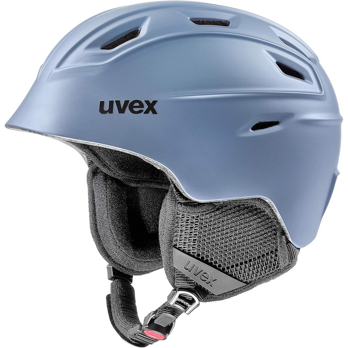 Легкий гірськолижний шолом uvex fierce для жінок і чоловіків, індивідуальне регулювання розміру, змінна підкладка, колір strato met matt, розмір 51-55 см