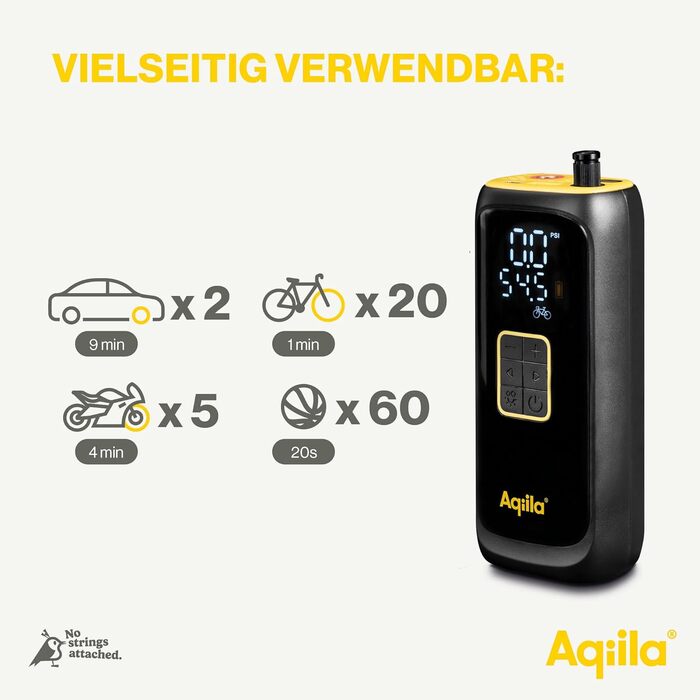Aqiila Airbird C4 – портативний повітряний насос і високопродуктивний компресор із вбудованим акумулятором 4000 мА·год, LED-підсвіткою, швидким монтажем та автоматичним відключенням для точного та легкого накачування