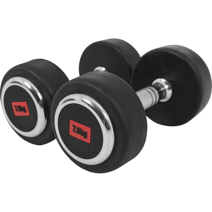 Гантелі GORILLA SPORTS 2,5-50 кг, гумові, гантельний набір, круглі, рифлений нековзкий хват, для фітнесу, з/без підставки, чавунні