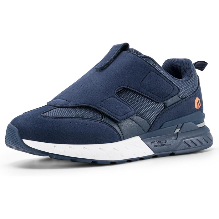 Кросівки для бігу та ходьби FitVille для чоловіків, широкі, спортивні, з кріпленням на липучці, зручні, ортопедичні, антиковзаючі, для широкої стопи, фітнес, джогінг, 43 EU, блакитні