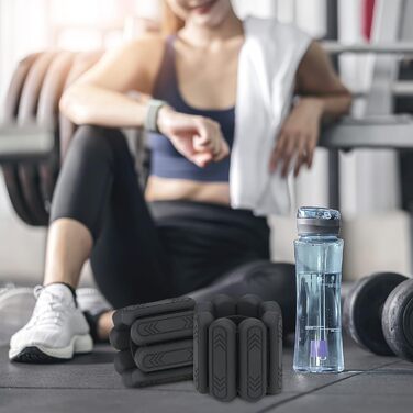 Набір манжет для ніг Smlper 2 шт. 2 кг (1 кг*2) для фітнесу, йоги, пілатесу, ходьби, бігу (чорний)