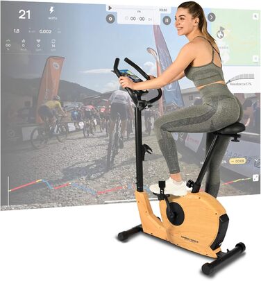 Ергометр Christopeit Sport ET 3.2 дерев'яний дизайн, велотренажер для дому