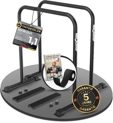 NEOLYMP Dip Barren для віджимань та зворотних віджимань – стійка для віджимань, 400 кг, з електронною книгою, регульована ширина, 90 см, антиковзні ніжки, для дому