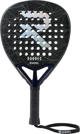 Ракетка для падел Raquex Excel 12K Carbon – для початківців та просунутих гравців, піна ImpactCore Eva 15, з ремінцем на зап'ястя (Чорна)