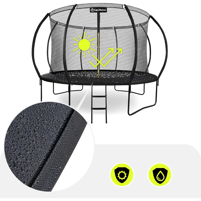 Батут гірчатий Hypermotion Outdoor для дітей 244/305/366/430/487 см - швидковисихаючий, водостійкий, Ø 366 см