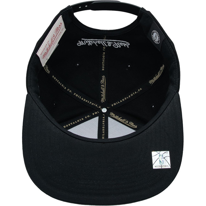 Кепка Mitchell & Ness NBA Flat Visor Snapback з регулюванням, унісекс, чорна, Brooklyn Nets, 3D-логотип