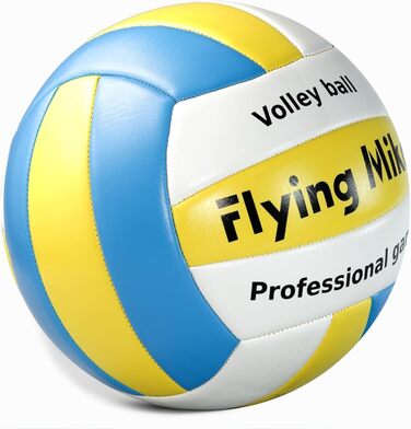 Волейбольний м'яч Captain Mike, розмір 5 - офіційний для пляжу та залу - для дорослих та дітей - міцний тренувальний та ігровий м'яч - синьо-жовтий