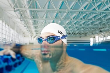 Окуляри для плавання Arena The One Anti-Fog, унісекс, для дорослих, широкі лінзи, захист від УФ, саморегульований носовий місток, герметичні ущільнювачі, сірий колір (прозоро-сірий-білий)