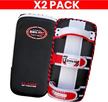 Набортники для ударів Farabi Sports: для кікбоксингу, ММА, Муай Тай (червоний, пара)