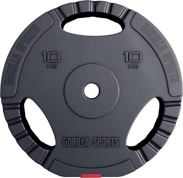 Диски для гантелей GORILLA SPORTS, набір і окремо, 1,25-30 кг, полімер, 30/31 мм, Tri-Grip