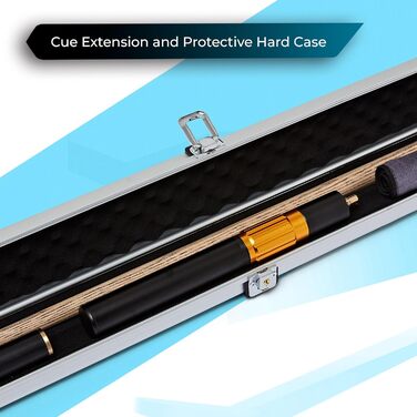Cue-King Premier 300: Більярдний кий для снукеру, ручної роботи, 144.8 см, 510.3 г, з кейсом, телескопічним подовженням, з мікрофібровим рушником
