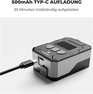 Електричний міні-насос для велосипеда YOUNGDO 150PSI, портативний компресор із акумулятором 500 мА·год, цифровий манометр, підходить для Presta та Schrader клапанів