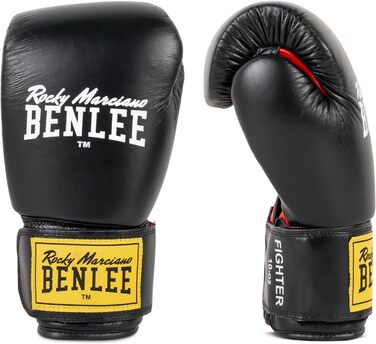 Боксерські рукавички BENLEE Fighter зі шкіри, чорні/червоні, 16 унцій, одна рукавичка