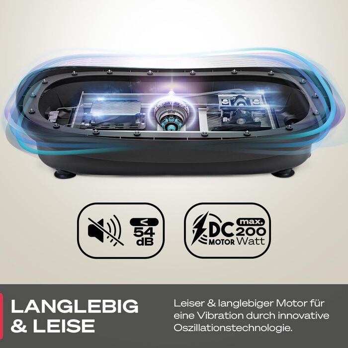 Вібраційна платформа Sportstech VP250, німецька якість, вигнутий дизайн, 180 рівнів, 8 програм, спалювання жиру та зміцнення м'язів, Bluetooth