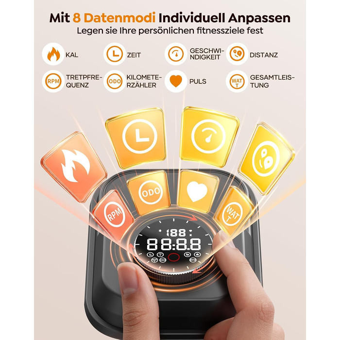 Спінінг-велотренажер Heimtrainer з додатком, магнітним регулятором опору, маховиком 15 кг та LCD-дисплеєм, до 170 кг, червоний