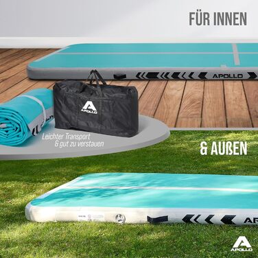Гімнастичний надувний мат Apollo Air Mat Pro 3/4 м – повітряна акробатична доріжка для дорослих і дітей, для дому та вулиці
