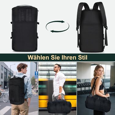 Спортивна сумка для чоловіків та жінок, 30L. Рюкзак для спорту з відділенням для взуття та мокрих речей. Ідеально для плавання, йоги, футболу. Чорний колір.