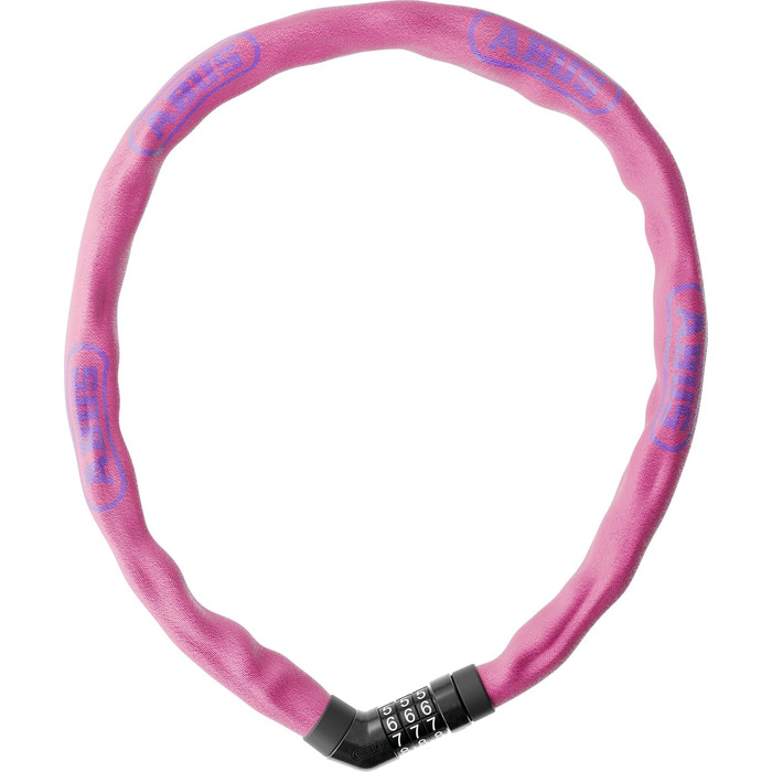 Ланцюговий замок ABUS Steel-O-Chain 4804C зі спеціальної сталі, кодовий, рівень безпеки 3, рожевий, 75 см