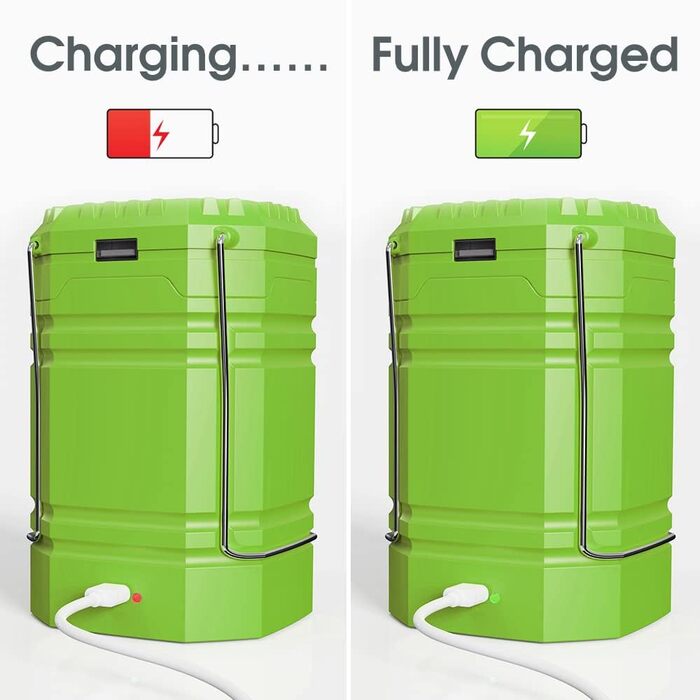 Сонячна кемпінгова лампа з ручним заводом, LED ліхтарик, 3000mAh Power Bank, водонепроникна для кемпінгу та подорожей (зелена)