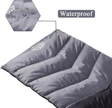 Сплячий мішок 4-сезонний для дорослих та дітей для кемпінгу, походів, відпочинку на природі. Теплий, легкий, водонепроникний з компресійним мішком. Чорний / Сірий