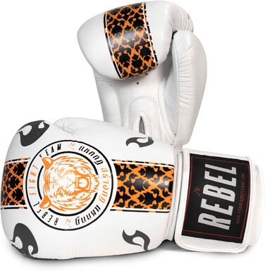 Боксерські рукавички Rebel Tiger PRO з натуральної шкіри для чоловіків і жінок, для боксу, ММА, муай-тай, кікбоксингу, бойових мистецтв, 08-16 унцій