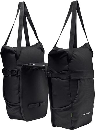 Велосипедна сумка VAUDE TwinShopper 44 л, чорна, з дощовиком, окреме використання, шопер, універсальний розмір