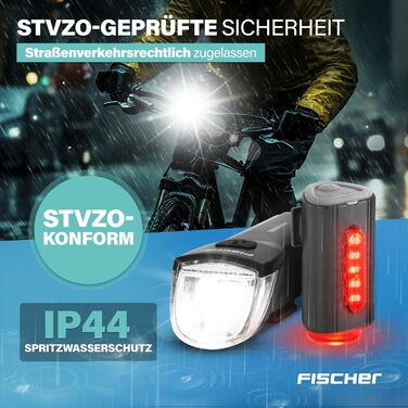 Фаришру LED акумуляторний задній ліхтар для велосипеда, велосипедна підсвітка, перезаряджається, захист IPX4, чорний, акумуляторний задній ліхтар TWIN (акумуляторний задній ліхтар TWIN 2.0)