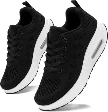 Жіночі бігові кросівки AHICO: легкі, дихаючі, для бігу та прогулянок, сітка, чорно-білі (37 EU)