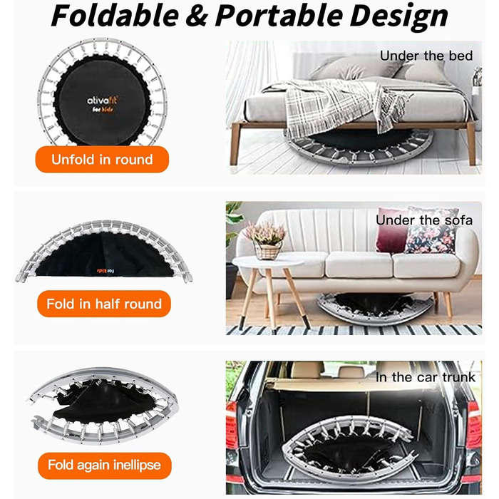 Трамплін AtivaFit 102 см для дому: ідеальний для фітнесу та занять спортом в приміщенні