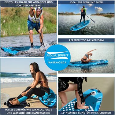 Надувна SUP-дошка Aqua Spirit 320x81x15 см, комплект каяк-набір з веслом, рюкзаком, насосом та аксесуарами, для дорослих початківців і експертів, 2 роки гарантії