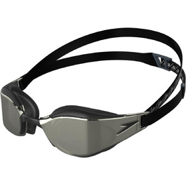 Унісекс окуляри для плавання Speedo Fastskin Hyper Elite Mirror, дзеркальні, універсальний розмір, чорний/оксидно-сірий/хром