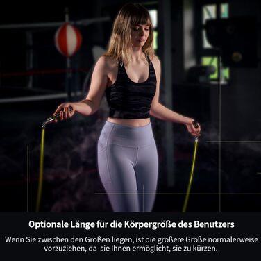 Стрибкове кабель HEREROPE 1/4LB з підшипниками для швидкості, кардіо, боксу та фітнесу. Зручні ергономічні ручки, неплутане кабель Neo-Green M - 2.59м (для зросту 1.65м - 1.73м)