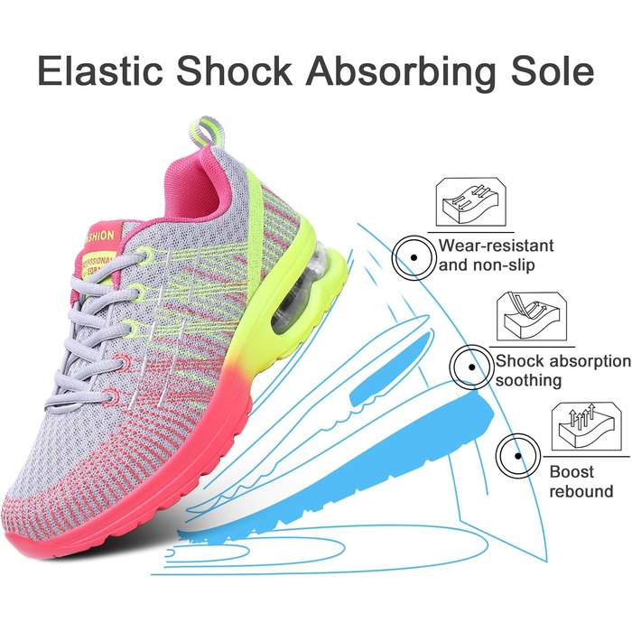 Жіночі кросівки для бігу Hitmars: зручні, дихаючі, з амортизацією, для занять спортом та прогулянок. Розміри EU 36-42, кольори: чорний, сірий