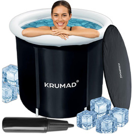 Естонна 320 L – Складана ванна для дорослих, для відпочинку та холодотерапії з насосом, кришкою, клапаном та підтримуючі трубки – Міцна ванна з ПВХ