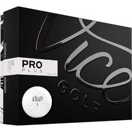Гольф-м'ячі Vice Pro Plus 2020, 12 шт, 4-шарові, уретанове покриття, максимальна дальність, знижений спін, для досвідчених гравців, неоновий лайм/червоний